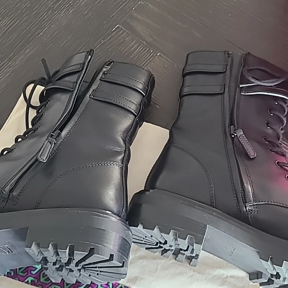 Tory Burch T Hardware Combat Boots